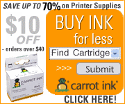 Save up to 70% on printer supplies and $10 off