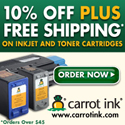$10 off + Free Shipping on INKJET and TONER CARTRIDGE.